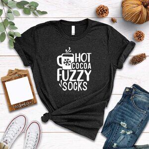 Bella & Canvas Hot Cocoa Fuzzy Socks Heather T-shirt